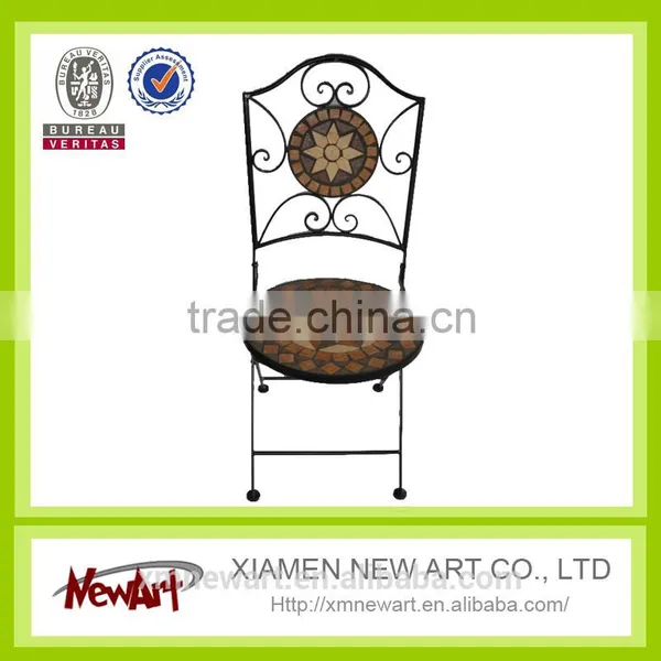 Mosaic Outdoor Furniture Metal Folding Chair photo-3