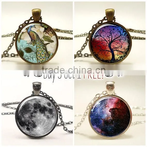 2016 Personalized Steampunk Pendant Necklace Glass Pendant DIY Necklace Woman photo-4