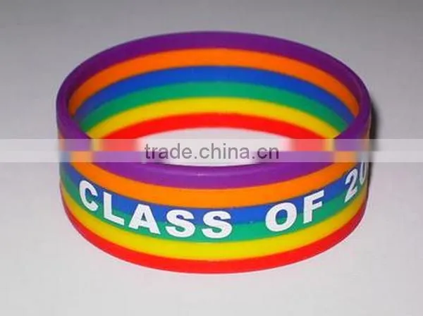 Sports,Activity,Event,Christmas Holiday Gifts Rainbow and Full Color Silicone Wristband no Minimum Order