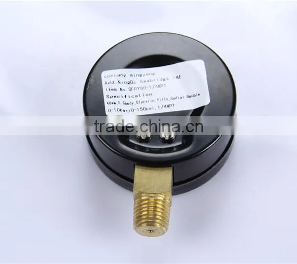 New Style Products China Easy to Read 0-600 Bar High Quality Vaccum Pressure Gauge photo-2