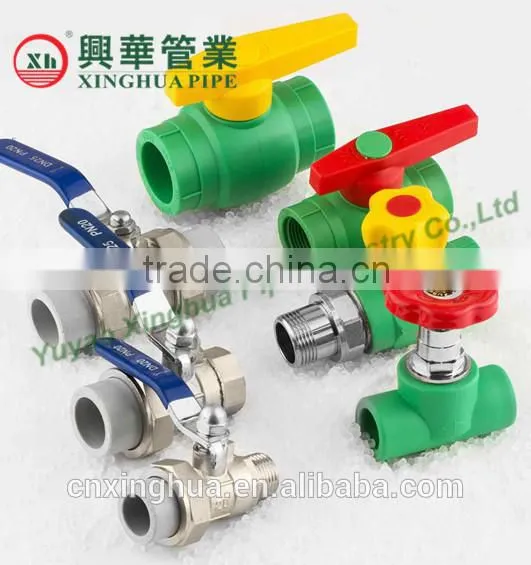 2016 Hot Sell DN 20-63 mm PPR Ball Valve With Brass photo-3