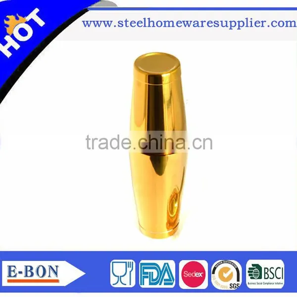 High Quality Stainless Steel Gold Plated 2pcs Boston Cocktail Shaker Set photo-4