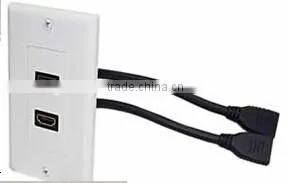 High quality Multifunction Wall Plate HDMI wall plate with two cables