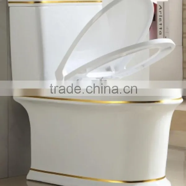 Dennis 2036a Colorful Floor Mounted New Model Gold Color Toilet photo-3