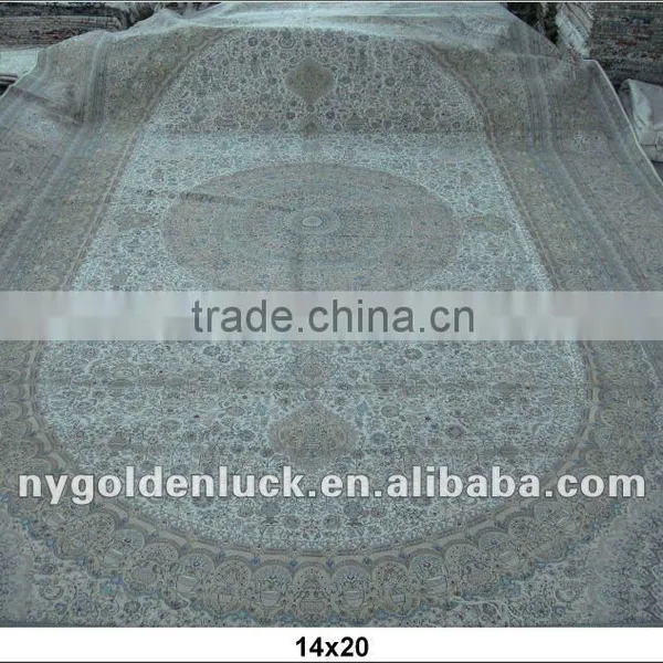 Handmade 14x20 Silk Hand Knotted Persian Carpet