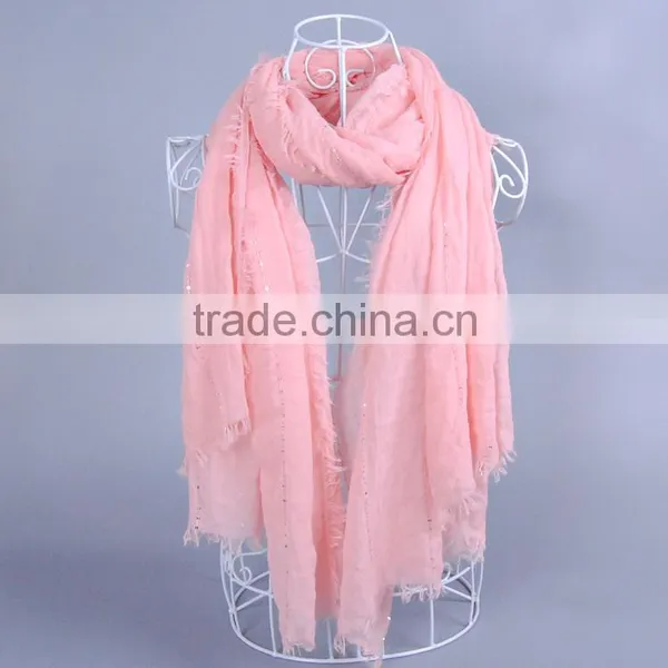 Popular Plain Pure Color Women Scarf Voile Scarves 180*100 Pashmina photo-6