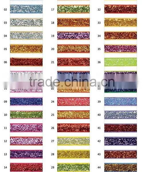 Sparkly Glitter Metallic Velvet Ribbon for Elastic Hair Band photo-3