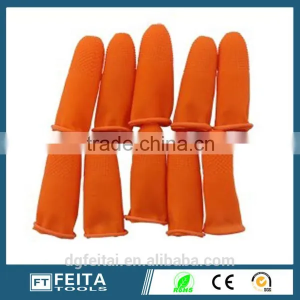 Orange Anti-slip ESD Rubber Latex Power Free Finger Cots photo-2
