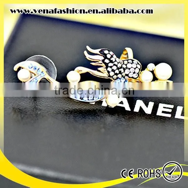 Bow Ribbon Pattern Pearl Upper Cuff Ear Wrap Earrings photo-2