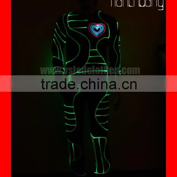 DMX512 Controlled Fiber Optic Tron Dance Costume,Fireman Mascot Costume photo-4