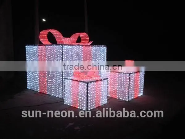 2015 NEW Design LED Christmas Decoration Pink Gift Box Led Light photo-5