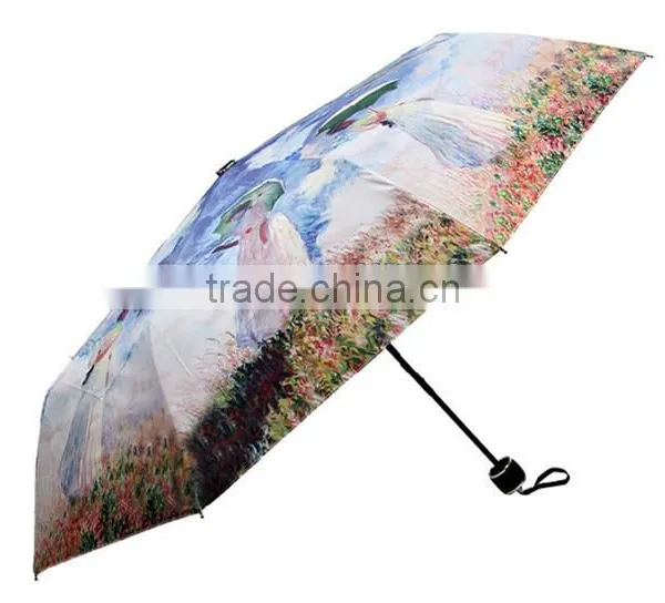 Famous Oil Painting Hot Sale Promotion Folding Umbrella