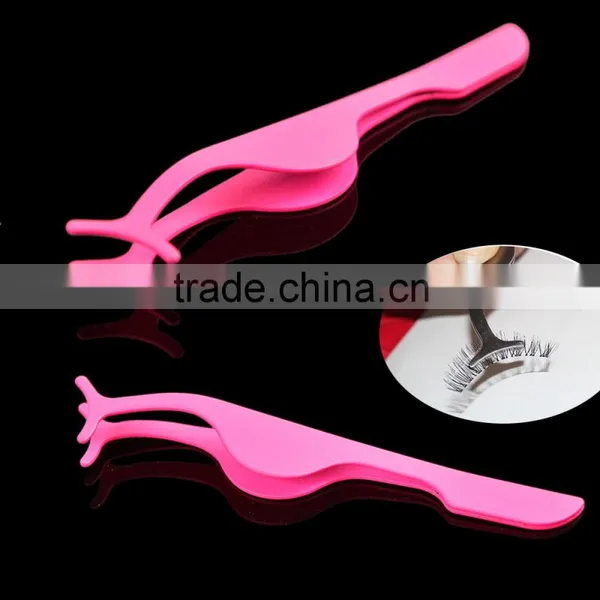 Hot Sale Practical Plastic False Eyelashes Extension Applicator Remover Clip Tweezer Nipper Tool Pink photo-2