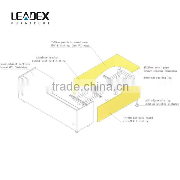 Latest Design Hot Sale Manager Desk With Alum Frame photo-6