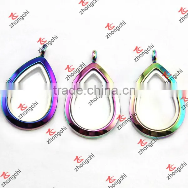 Colorful Rectangle Glass Memory Lockets Wholesale ZC Metalic Jewelry photo-4