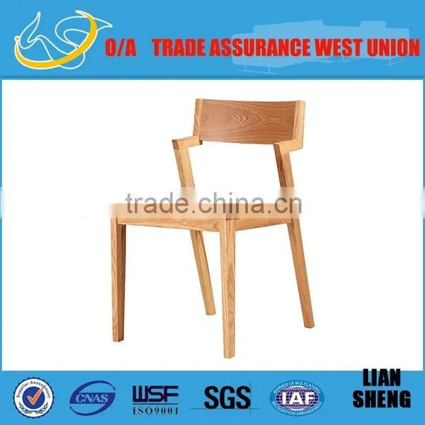 2016 Fashion Solid Wood Arm Dinning Chair With High Density Sponge and Black PU photo-3