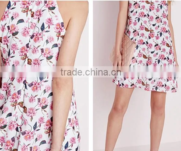 Summer Collection Women's Sleeveless Pink Floral Dress photo-5
