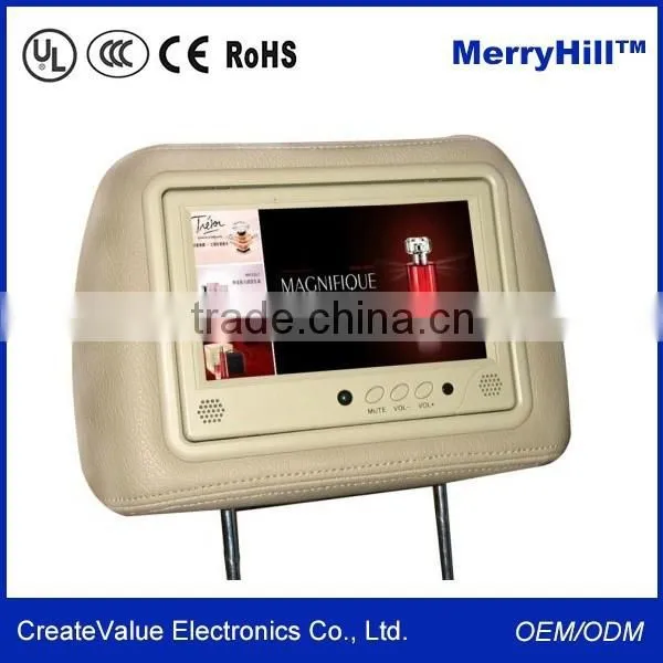 7 " 10 " 12 " 15 Inch LCD Cab Car Taxi Headrest Advertising Screen With WIFI 3G Optional photo-6