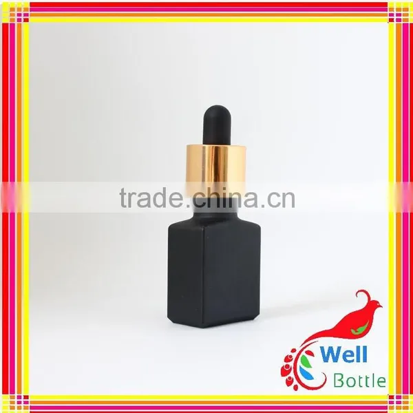 15ml 30ml Solid Matte Frosted Rectangle Black Glass Dropper Bottles Wholesale for e Liquid e Juice Vape Juice GR193R photo-3