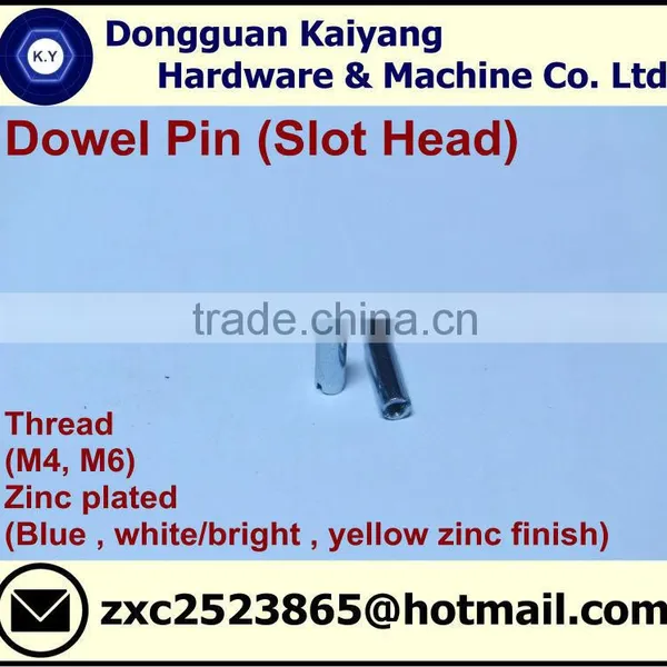 Dowel Pin With Slot Head (for Furniture); M4, M6
