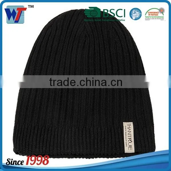 High Quality Promotional Custom Winter Warm Beanie Red Color Knitted Hat photo-2