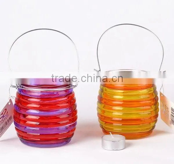 Cheap Hotsale Colorful Glass Vase With Iron Handle for Home Decoration photo-4