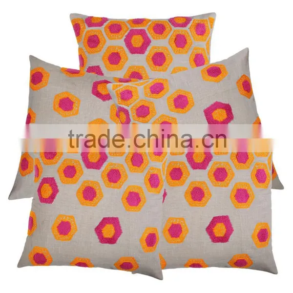 Home Decorative Pillow & Cushion Cover Vinatge Cover Colorful Geometric Cotton Linen Pillow Case Cushion
