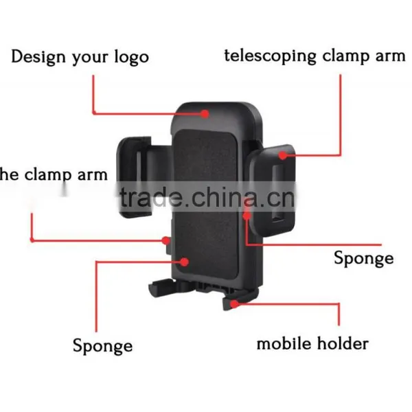 Anti-shock Universal One Hand Release Caw Grip Car Vent Phone Holder for 3.5-5.8 Inch Smart Phone photo-3