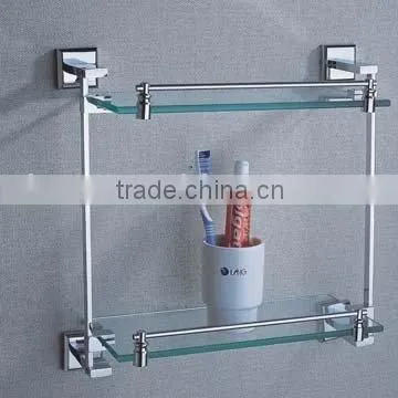 hotel bathroom accessories-OL-2112 double glass shelf