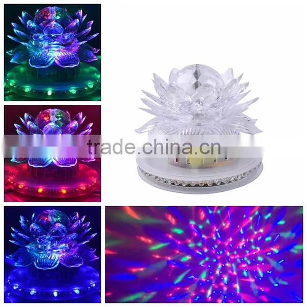 New Style High Quality LED Lotus Full Color Revolving Lamp LED Crystal Rotating RGB Sunflower Stage Effect Lighting photo-3
