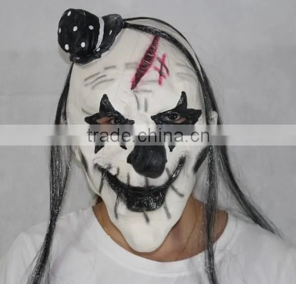 New Hallween Party Latex Mask Clown Mask Horror Black Nose With Hat photo-4