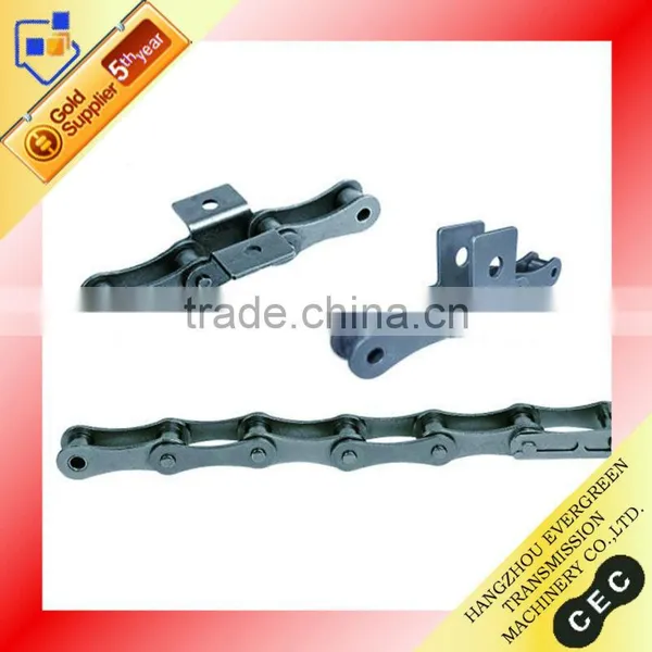 Double Pitch Transmission Chain with Attachments