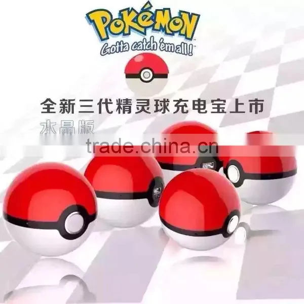 New Products 2016 Mini Projector Pokemon Ball Power Bank 12000mah Round Mobile Phone Charger With Led Lights photo-2