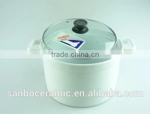 Friendly Round Porcelain Tureen, White Ceramic Soup Tureen With Lid,double Ear Tureens photo-2