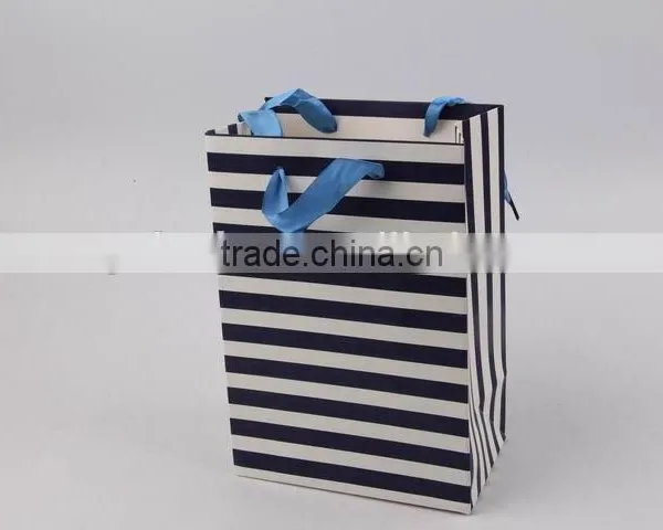 Foldable Gift Bag With Stripe Pattern/ Shopping Paper Bag photo-4