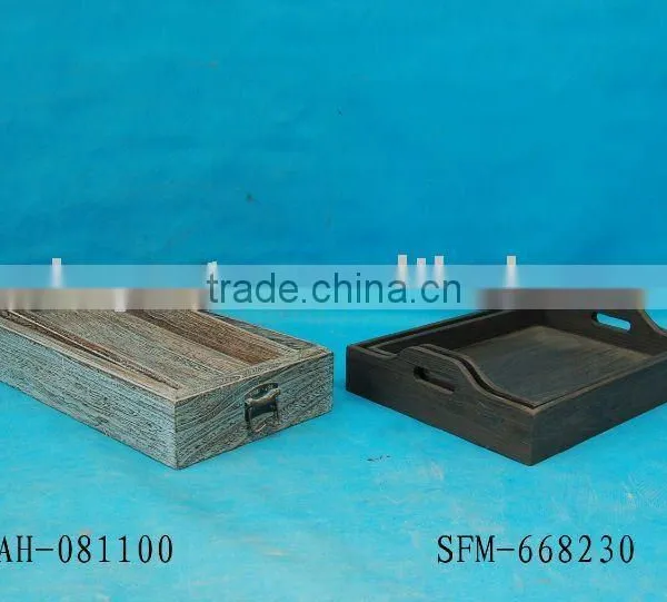 Beautiful Various Design Wood Carbonization Wooden Tray photo-2