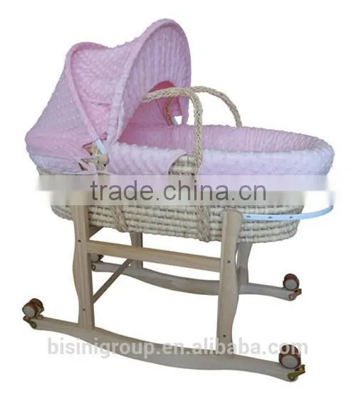 Portable Handheld Baby Crib Bedding Set The Straw Baby Cot With Wheels Cradle Bed photo-3