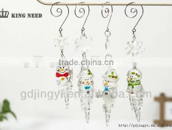 Acrylic Snowman Head Icicle Xmas Hanging Decorations photo-5