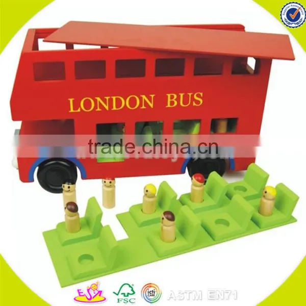 Wholesale London Wooden Double Decker Bus Toy Funny Kids Wooden Double Decker Bus Toy Best Double Decker Bus Toy W04A161 photo-3