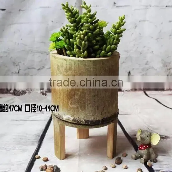 Nature Green Bamboo Vase For Lkebana And Flower Arrangement photo-3