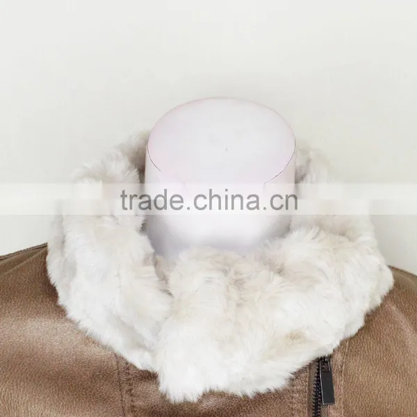 Latest Design Softshell Pu Leather Woman Winter Jacket photo-3