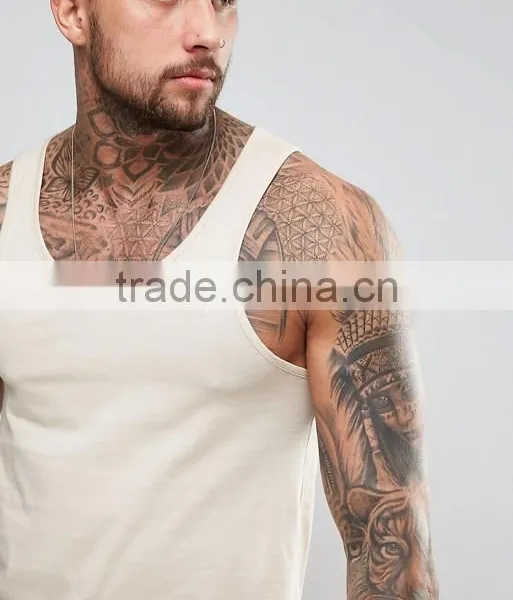 2017 High Quality New Design Custom Pink Color Gym Wear Comfortable Cotton/Polyester/Spandex Fashion Men's Sport Tank Vest photo-3