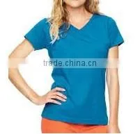 100% Cotton 200gsm, Custom Women's T-shirt , V-neck photo-2