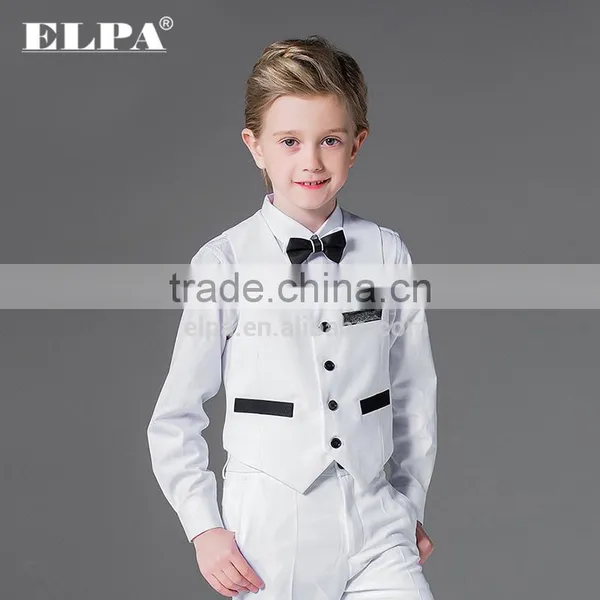 Elpa NXB0082 Formal Designer Fancy Wholesale Black 3 Piece White Boys Suits photo-3