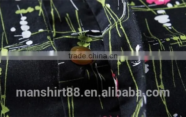 Men's Latest Fashion Long Sleeve Print Tuxedo Shirt photo-4
