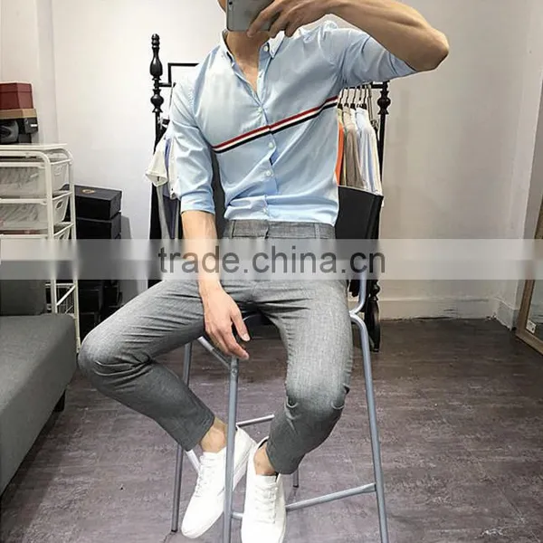 5 Minutes of Sleeve Shirt Contracted Short-sleeved Shirt in Summe photo-4