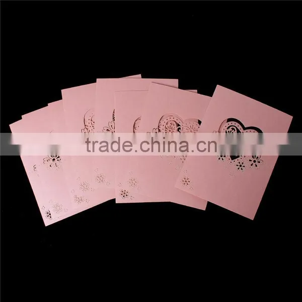 Paper Wedding Party Name Place Card Heart Pink photo-3