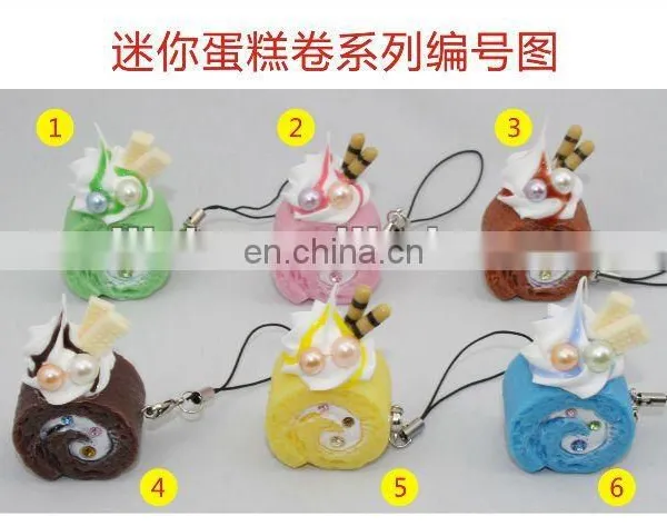 simulation food phone keychain/Artificial cake key chain MK-0008