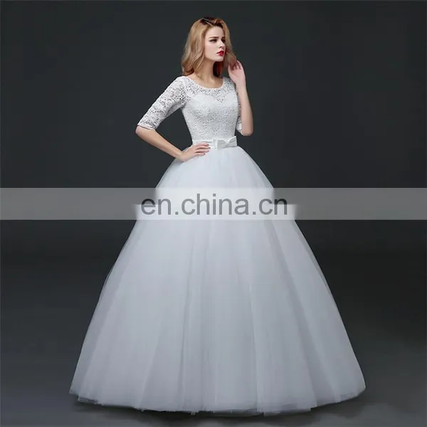 HS1633 2017 Sweetheart Embroidered Luxury Long Sleeve Bridal Gown Chic Wedding Dresses photo-3