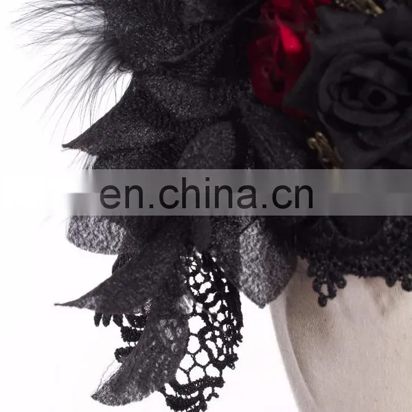 Gothic Caged Rose Fascinator Hat With Hairclip photo-3